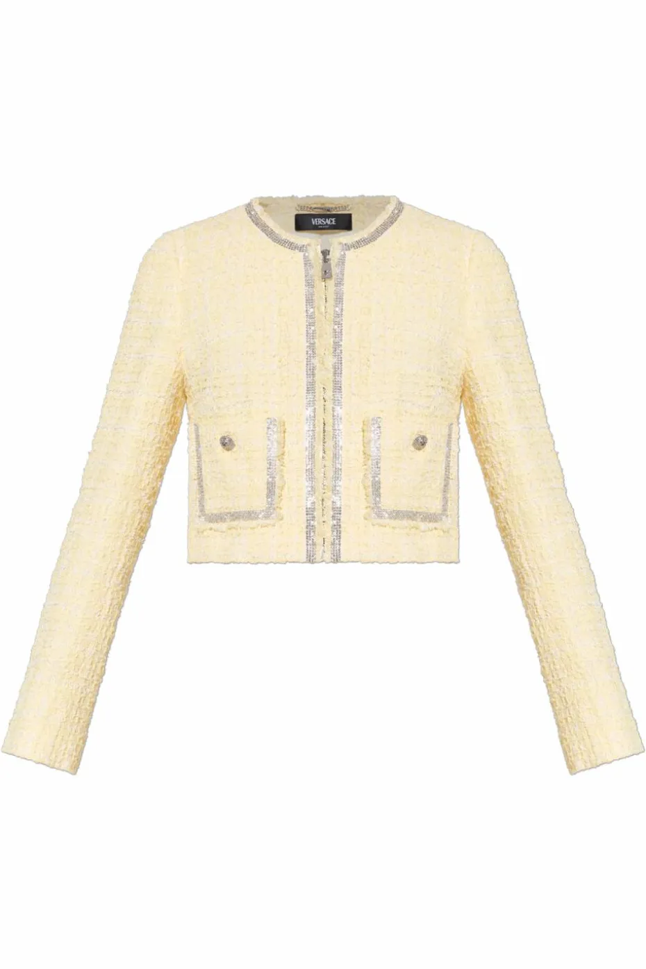 Versace YELLOW Tweed blazer with shimmering crystals