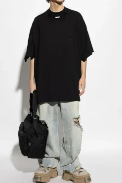 VETEMENTS BLACK Double 'oversize' T-shirt