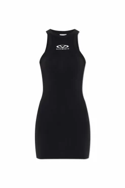VETEMENTS BLACK Dress with logo