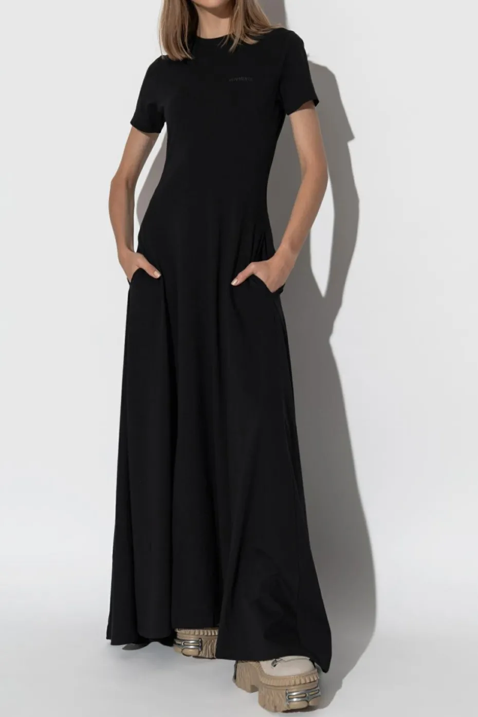VETEMENTS BLACK Dress with logo