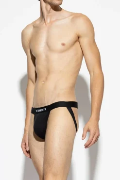 VETEMENTS BLACK Jockstraps with logo