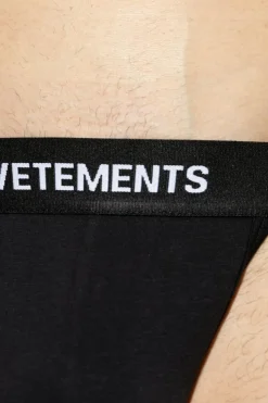 VETEMENTS BLACK Jockstraps with logo