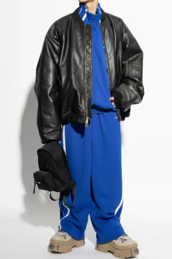 VETEMENTS BLACK Leather jacket type bomber