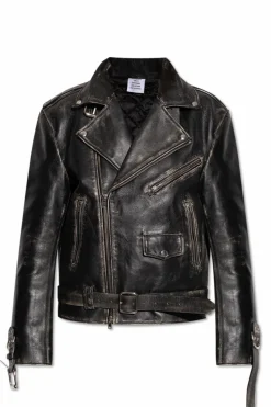 VETEMENTS BLACK Leather jacket
