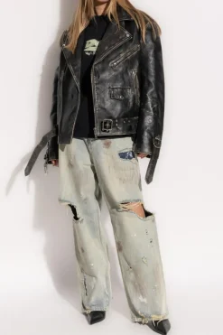 VETEMENTS BLACK Leather jacket