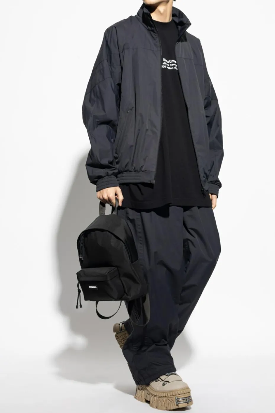 VETEMENTS BLACK Pants with logo