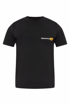 VETEMENTS BLACK Printed T-shirt