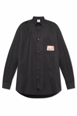 VETEMENTS BLACK Shirt with logo