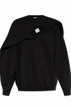VETEMENTS BLACK Sweatshirt with decorative trim
