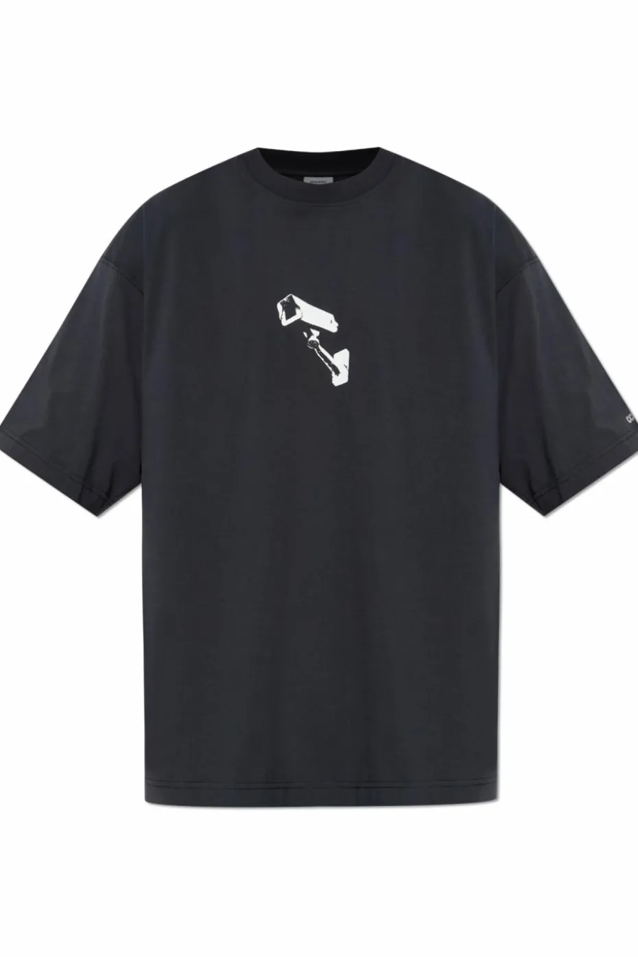 VETEMENTS BLACK T-shirt with print