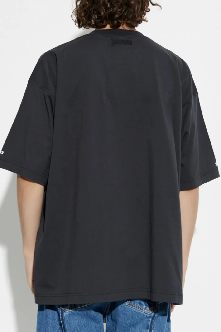 VETEMENTS BLACK T-shirt with print