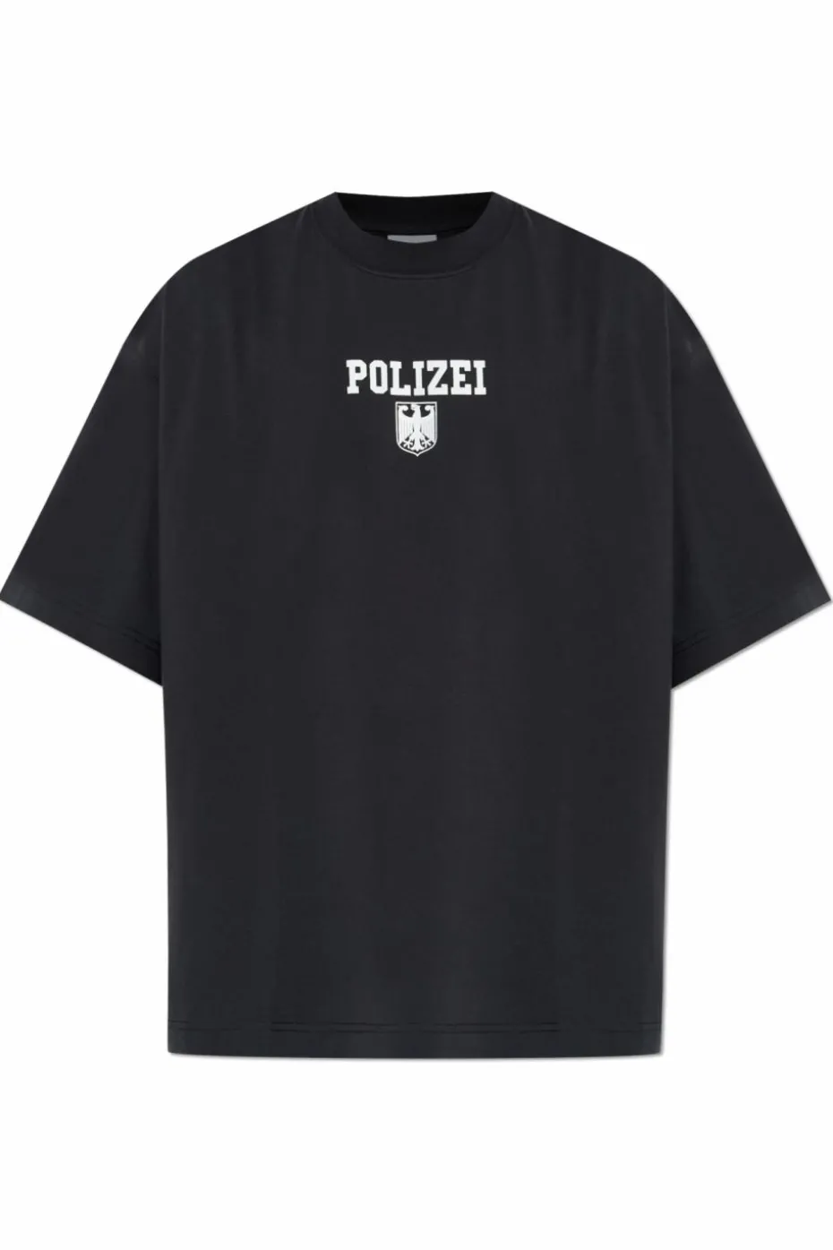 VETEMENTS BLACK T-shirt with print