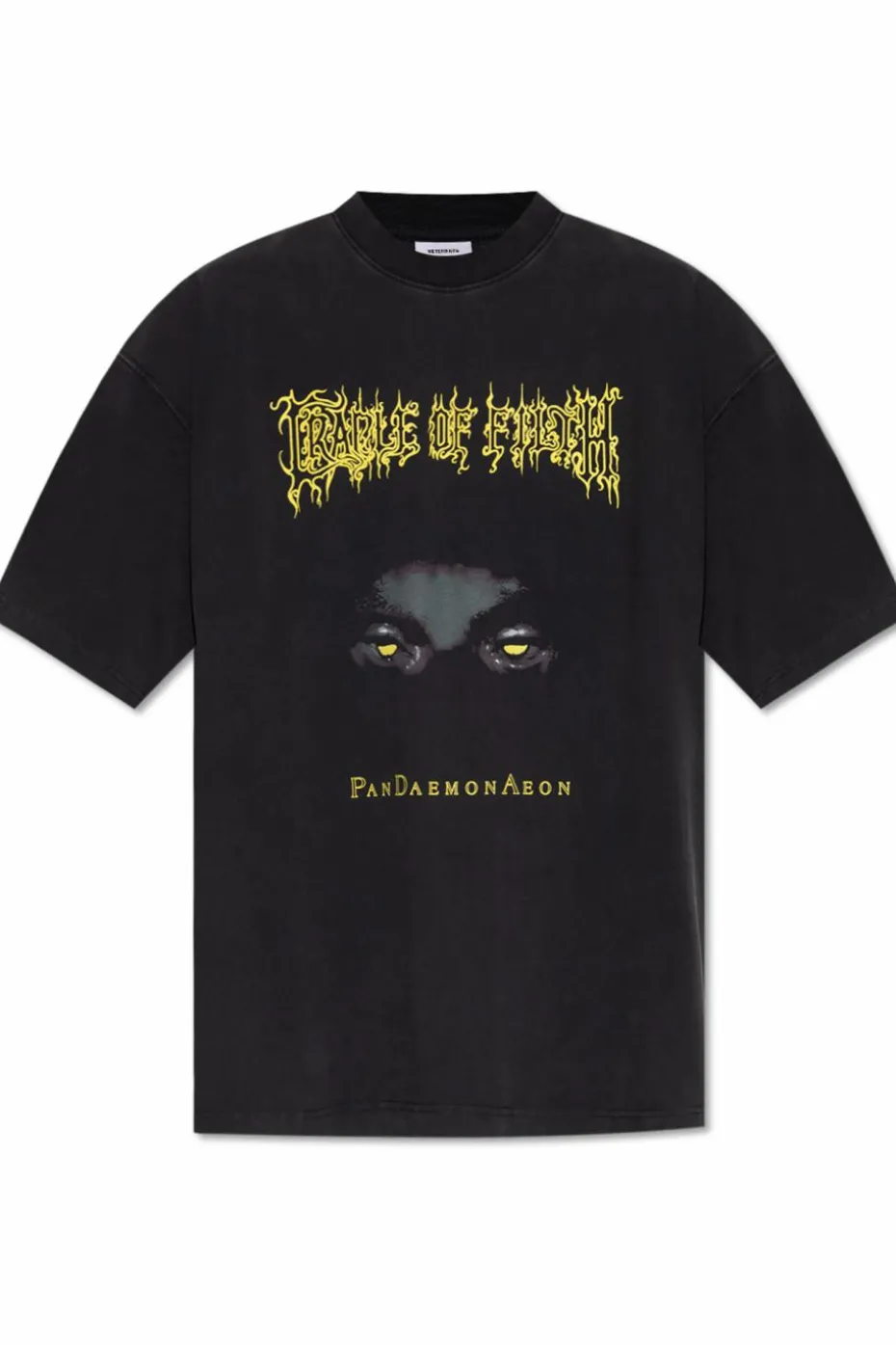 VETEMENTS BLACK T-shirt with print