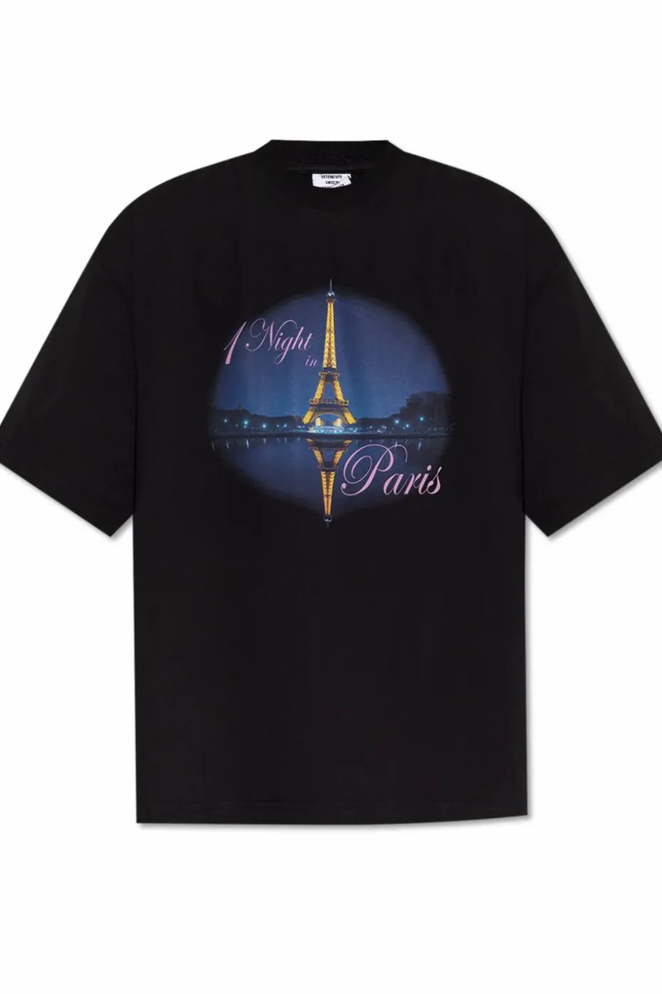 VETEMENTS BLACK T-shirt with print