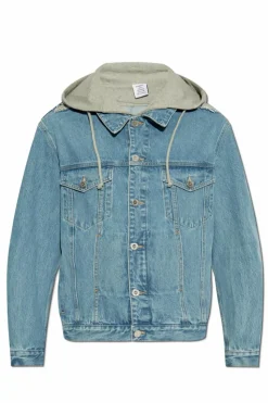 VETEMENTS BLUE Denim jacket with hood