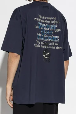 VETEMENTS NAVY BLUE Oversize T-shirt