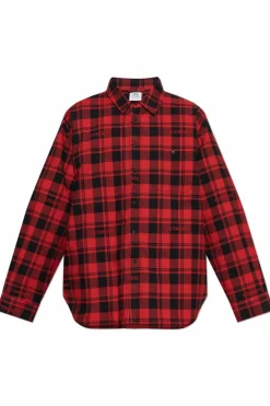 VETEMENTS RED Padded shirt with plaid pattern