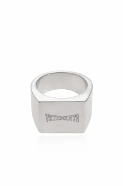 VETEMENTS SILVER Ring with logo