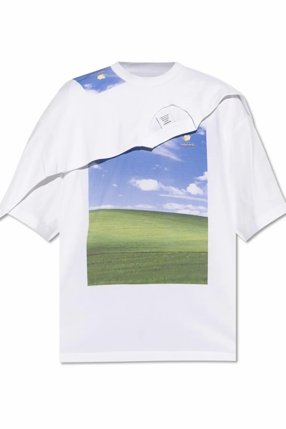 VETEMENTS WHITE Printed T-shirt