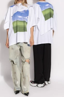 VETEMENTS WHITE Printed T-shirt