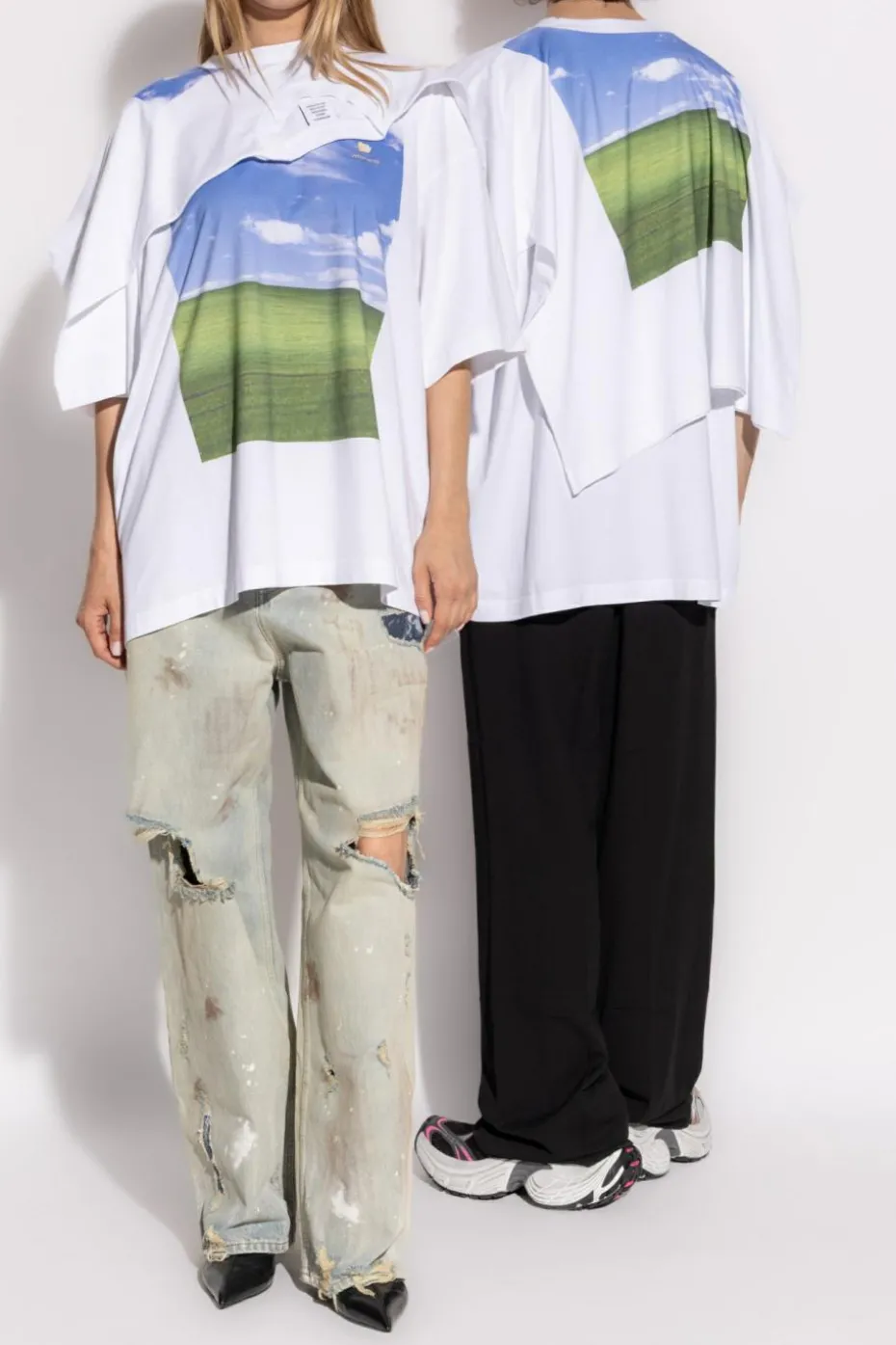 VETEMENTS WHITE Printed T-shirt