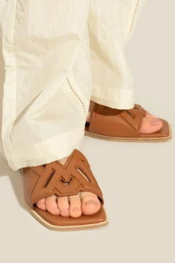 Vic Matie BROWN Leather slides