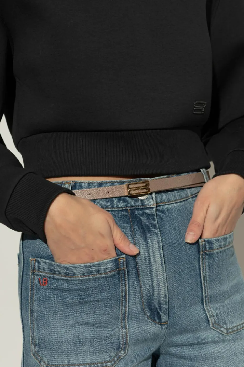 Victoria Beckham beige Leather belt