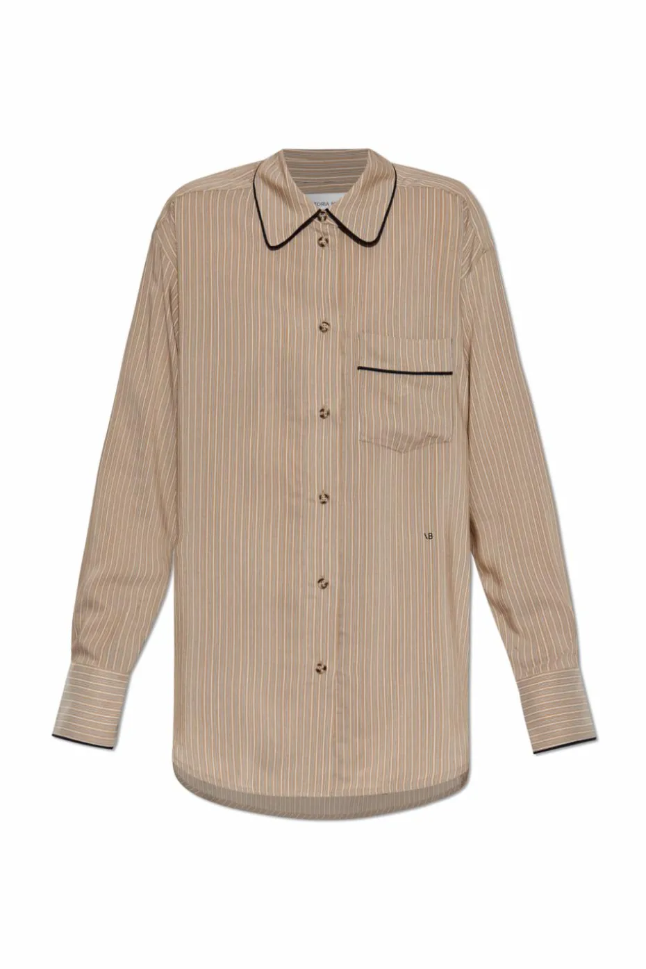 Victoria Beckham beige striped shirt
