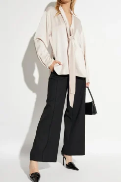 Victoria Beckham BLACK Pants with satin waistband