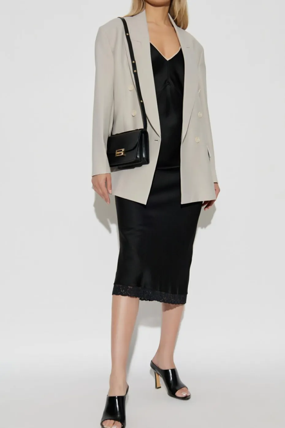Victoria Beckham BLACK Satin skirt