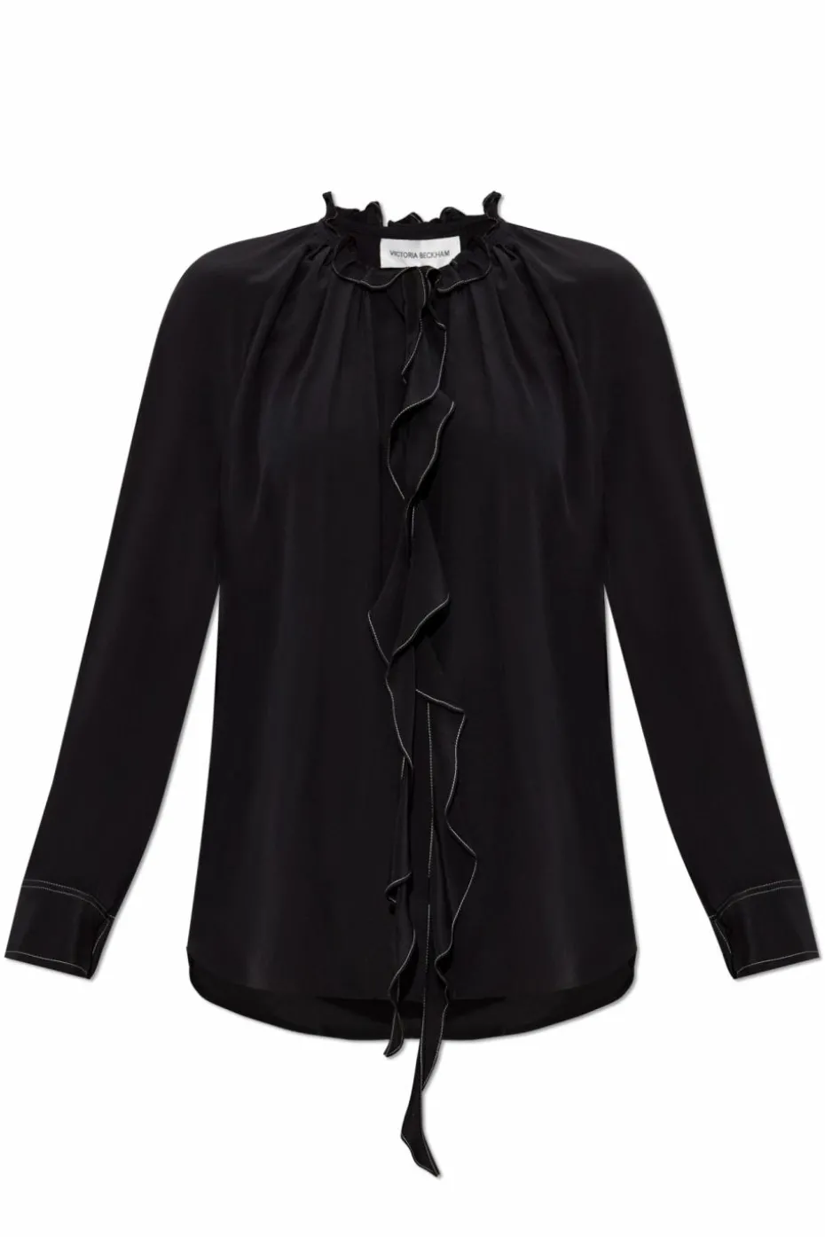 Victoria Beckham BLACK Silk shirt with ruffles