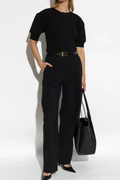 Victoria Beckham BLACK Top with a buttoned neckline