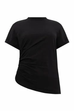 Victoria Beckham BLACK T-shirt with side draping