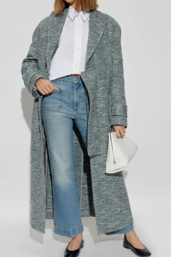 Victoria Beckham BLUE Coat with pockets