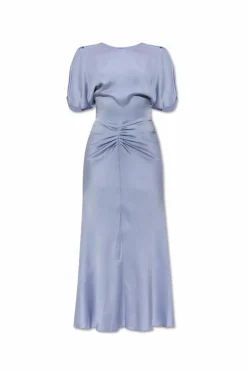 Victoria Beckham BLUE Dress with draping at the waist