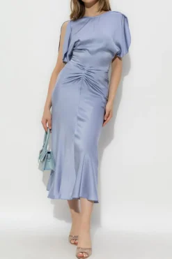 Victoria Beckham BLUE Dress with draping at the waist