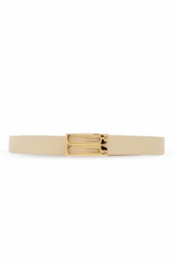 Victoria Beckham cream Leather belt