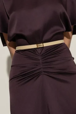 Victoria Beckham cream Leather belt