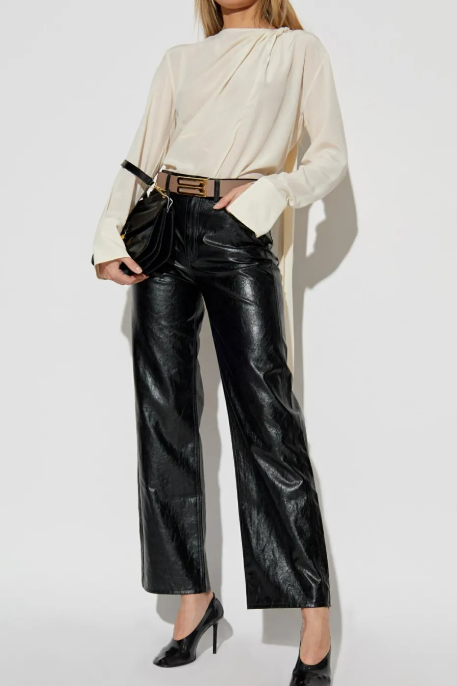 Victoria Beckham cream Silk top