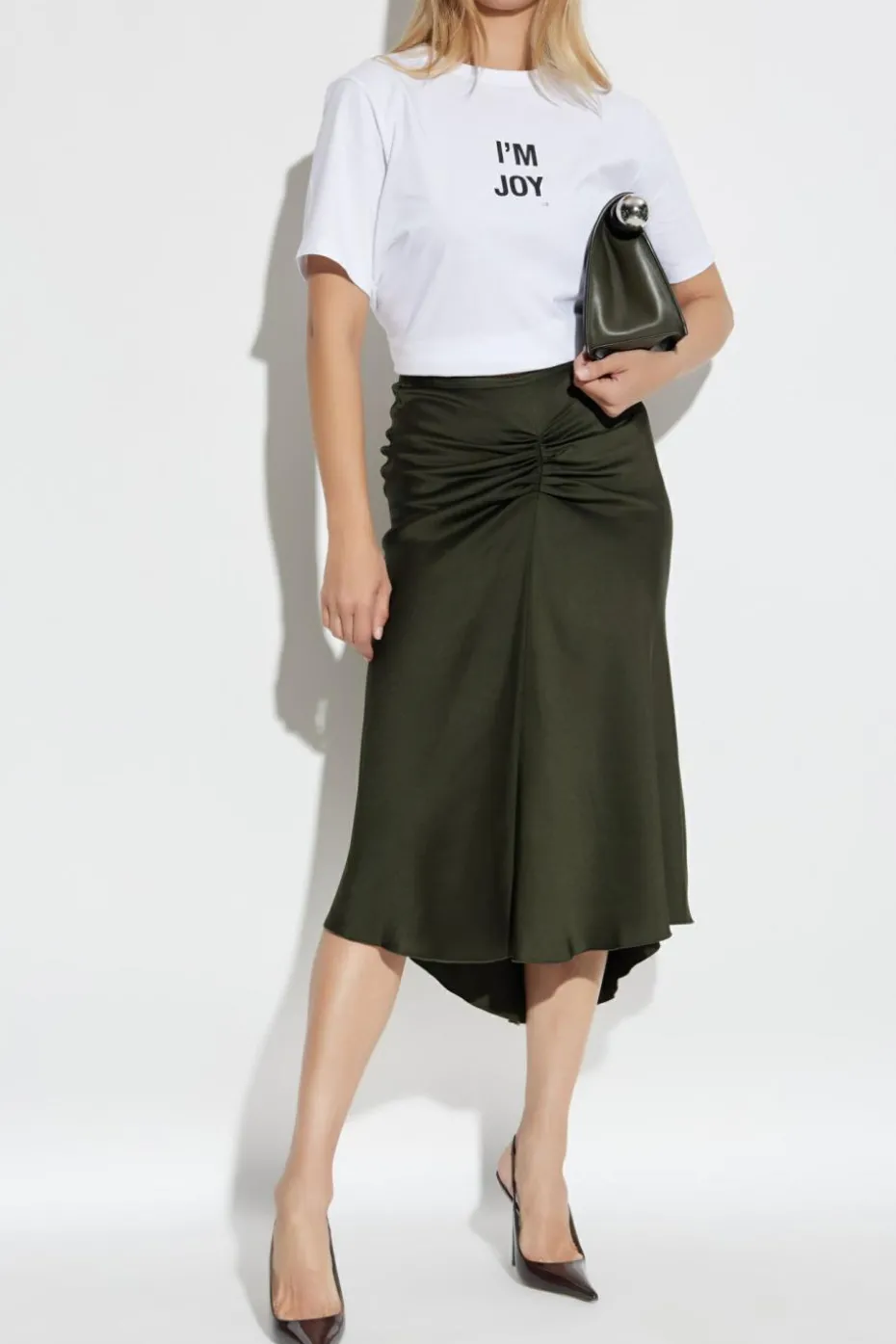 Victoria Beckham GREEN Draped skirt