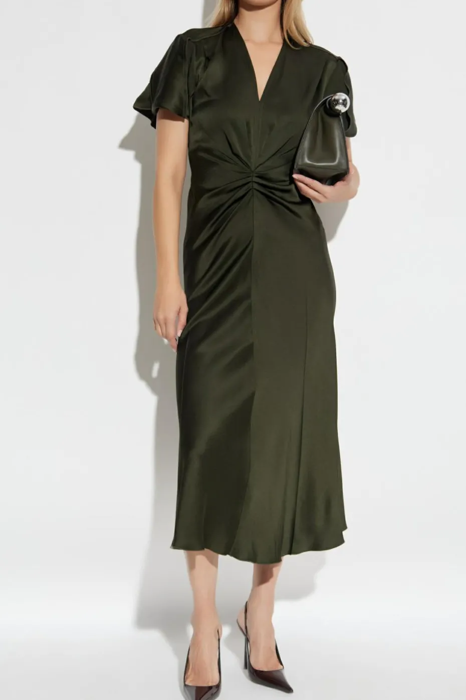 Victoria Beckham GREEN Draped dress