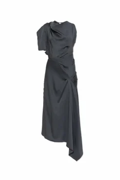 Victoria Beckham GREY Asymmetric dress with draping