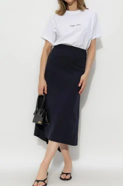 Victoria Beckham NAVY BLUE Skirt with back slit