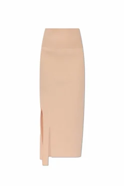 Victoria Beckham ORANGE Ribbed Skirt