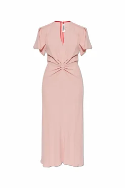Victoria Beckham PINK Dress with a V-neckline