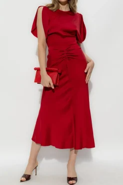 Victoria Beckham RED Dress with draping at the waist