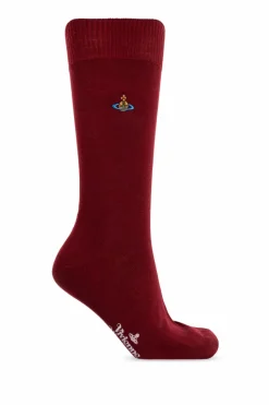 Vivienne Westwood BURGUNDY Socks with logo