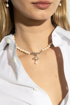 Vivienne Westwood cream Brass necklace