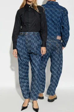 Vivienne Westwood NAVY BLUE Baggy jeans with logo