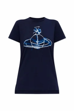 Vivienne Westwood NAVY BLUE T-shirt with logo